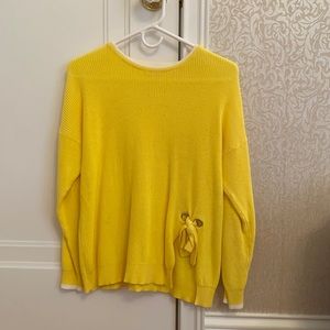 bright yellow cotton Zara sweater